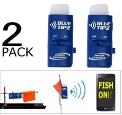 Ice fishing Tip Up Alert Transmitter - 2 PACK - Blue Tipz - Sends