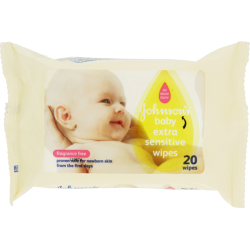 Johnson's Baby Extra Sensitive Fragrance Free Wipes Pack of 20