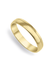 9CT Yellow Gold 5MM Side Groove Polished Wedding Band