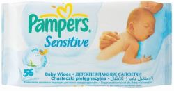 Pampers Baby Wipes Sensitive 1 X 56 Wipes