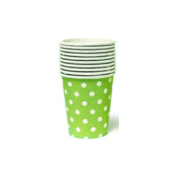 Lime Green Polka Dot Cups 10