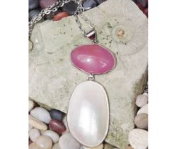 Polished Stone Pink Stone Necklace