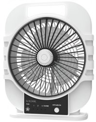 Goldair Rechargeable 20CM BOX Fan-with Ac dc Dual Function And LED Light 3 X Speed Settings Dc 5V 6W Motor 3 X Abs Blades Rechargeable Lithium