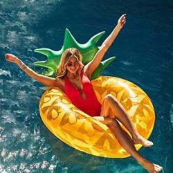 Hanmun Giant Inflatable Pineapple Pool Float - Swimming Ring Pool Float Inner Tube Outdoor Beach Party Play Pool Water Fun Toy For Adults