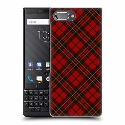 Official Pldesign Red Tartan Christmas Hard Back Case Compatible For Blackberry KEY2