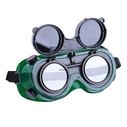 Haayward Flip-up Front Welding Goggles 50MM Eye Cups Oxy-acetylene Shade 5 Lens Safety Glasses Use For Welding Soldering Torching Brazing & Metal Cutting Great As Steampunk Costume