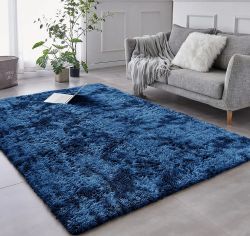 Nu Dekor - Soft Fluffy Rug Carpet - 150 X 200CM - Navy