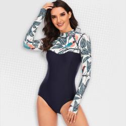 Women's Forest Fresh Long Sleeve Zip Swimwear - XL