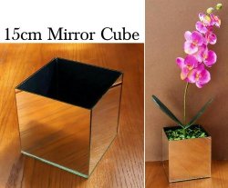 15cm Mirror Cube Vases