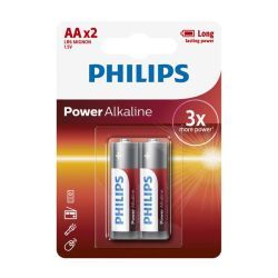 Philips LR6P2B 40 Power Alkaline Battery AA 2 Pack