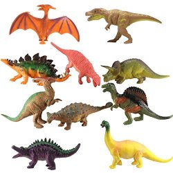 Hely Cancy 20 Pcs Realistic Dinosaur Figures with Movable Jaws 