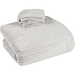 Always Charcoal Ribbed Flannel Qun Comforter