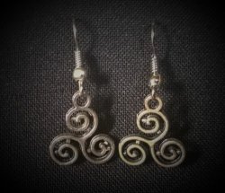 Triskelion Triskele Earrings Pagan Wiccan Jewellery