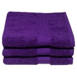 Recycled Ocean& 39 S Yarn Guest Towels 380GSM 33X050CMS Violet 3 Pack
