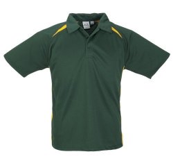 Biz Collection Splice Kids Golf Shirt - Green With Gold BIZ-3611