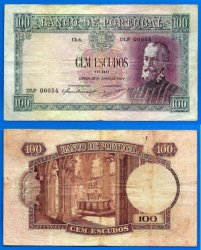Portugal 100 Escudos 1954 Serie 6 Prefix Dlp Nunes Pedro Europe Banknote