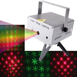 Yx-026 Silver 2-color Led Multifunction Disco Dj Club Holographic Laser Star Projector With Holde...