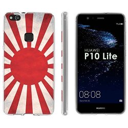 Huawei P10 Lite Tpu Silicone Phone Case Mobiflare Clear Ultraflex Thin Gel Phone Cover - Japanese War Flag For Huawei P10 Lite 5.2" Screen