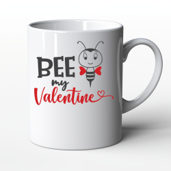 Valentines Day Love Birthday Present - Bee My Valentine White - 11OZ Coffee Mug