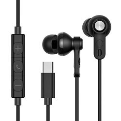 Aonly USB C Earbuds In-ear USB C Headphones Cancelling Earphones With MIC Compatible With Google Pixel 3 2 XL Huawei Htc Essential Phone 1.2M Black C