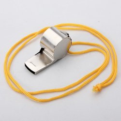 Metal Whistle Referee Sports Blowing Whistles With Coloured String