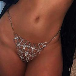Crystal Victray Waist Chains Beach Body Chain Fashion Rave Body Accessories Jewelry For Women And Girls Silver