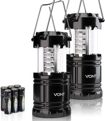Vont 2 Pack LED Camping Lantern Batteries Included Jhb