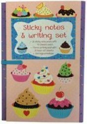 Sticky Notes And Writing Set: Cupcakes - Fabulous Wallet-style Folder Containing 13 Sticky Notepads A Tear-off Writing Pad And Storage Envelope.