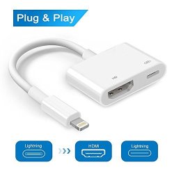 Lightning To HDMI Lightning Digital Av Adapter HDMI And Lightning Charging Port 2 In 1 Adapter Compatible With Iphone Ipad Ipod Touch For HD