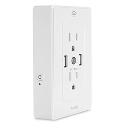 Wifi Smart Plug Outlet With 4.8A 2 USB Charger And Night Light Compatible With Alexa Echo 15 Amp Surge Protector Receptacle Wireless On off Outlet