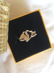 9ct Gold & 925 Silver Ring With A Diamond