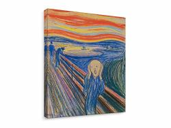 Niwo Art - The Scream World's Most Famous Paintings Series Canvas Wall Art Home Decor Gallery Wrapped Stretched Framed Ready To Hang 16"X12"X3 4"
