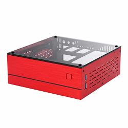 Goodisory A01 Aluminum Mini-itx Htpc Desktop Computer Chassis Red Tempered Glass