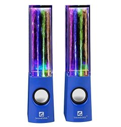 Soundsoul Water Dancing Speakers Light Show Water Fountain Speakers LED Speakers 3.5MM Audio Plug 4 Colored LED Lights Portable Speakers Perfect Gift For Your