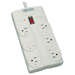 Tripp Lite 8 Outlet Surge Protector Power Strip 8FT Cord Right Angle Plug Lifetime Insurance & $75K Insurance TLP808