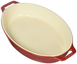 Staub Ceramics Oval Baking Dish 11-INCH Cherry