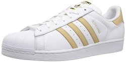 Adidas Originals Men's Superstar Foundation Casual Sneaker White linen Khaki gold Metallic 12 D M Us