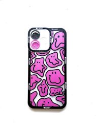 Iphone 15 Pro Max Pink Cartoon Face Clear Phone Case