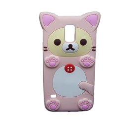 Galaxy S5 Case Cute 3D Cartoon Rilakkuma Bear Silicon Case For Samsung Galaxy S5 Pink