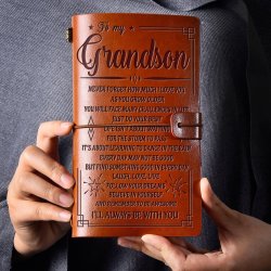 Personalised Journal Note Book - Brown- Grandson