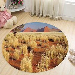 Moocom Landscape Soft Round Mat Acacia Tree Desert Sossusvlei Namibia Southern Africa Photo For Home Office 24"R