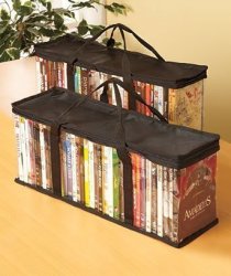 DVD Storage Organizer - Classic Set Of 2 Storage Bags With Room For 40 Dvds Each For A Total Of 80