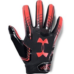 Under Armour Boys' F6 Youth Football Gloves Black 002 neon Coral Youth Small