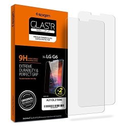 Spigen LG G6 Screen Protector Tempered Glass 2 Pack 9H Hardness Case Friendly For LG G6