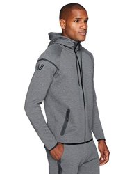 Amazon Brand - Peak Velocity Men's Metro Fleece Full-zip Athletic-fit Hoodie Dark Grey Heather Large