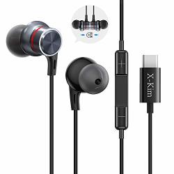 USB C Earphones Hifi Stereo In Ear Earbuds Type C Headphones With Microphone Bass Earbud With MIC And Volume Control Compatible With Google Pixel