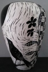 Chekered Bird Vase - Twin Willows Ceramics