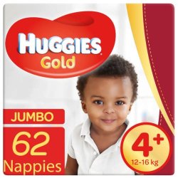 Huggies Gold - Size 4+ Jumbo Pack - 62'S