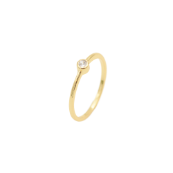 18CT Gold Micro Cubic Ring - 54 Gold