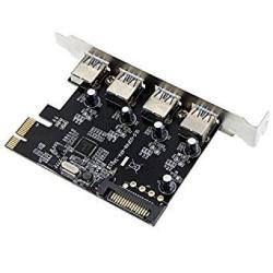 Eshowee 4-PORT Superspeed USB 3.0 Pci-e PCI Express Card With 15-PIN Sata Power Connector For Desktops